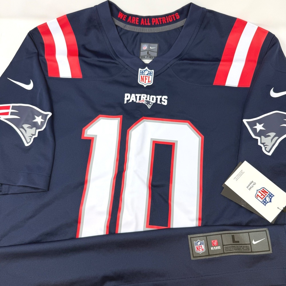 Nike Mac Jones New England Patriots NFL Game Jersey Navy Blue 10 Mens Large NEW